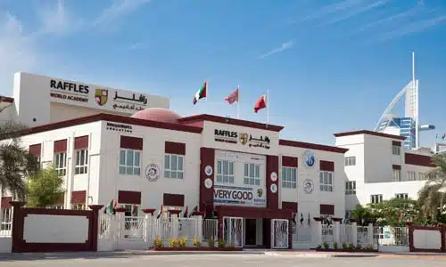 Raffles World Academy in Umm Suqeim, Dubai, delivers an international curriculum, nurturing students from early years through high school. Set in Umm Suqeim's bustling locale, it provides state-of-the-art facilities, a diverse array of extracurricular activities, and a global-minded community fostering academic achievement and individual growth.